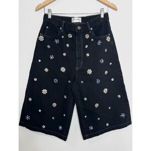 Frame Denim The Boy Short Embellished Floral Design Sample Piece Rare